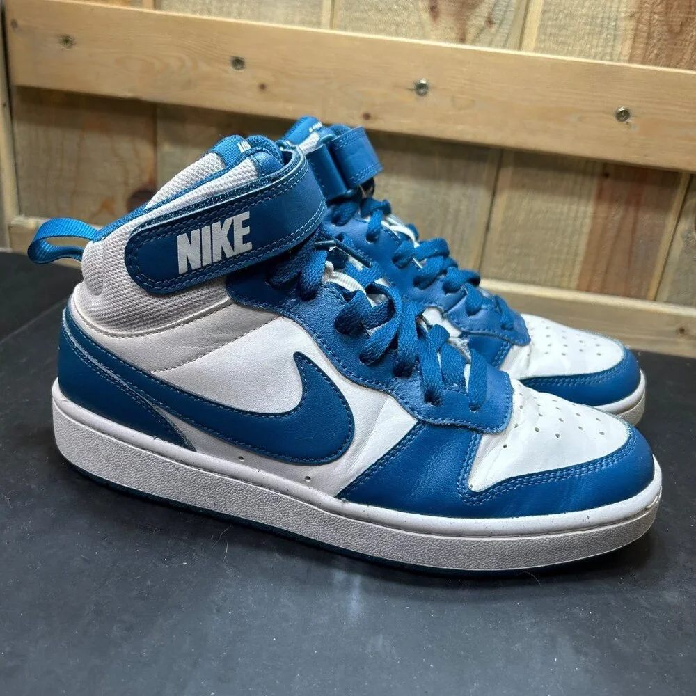 Nike Court Borough Mid 2 GS Shoes Blue & White Youth 6.5Y Fits Womens 8